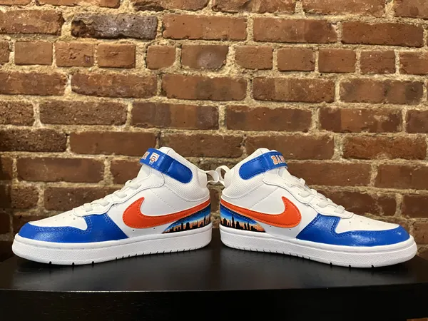 Handmade custom sneakers for kids with unique artwork