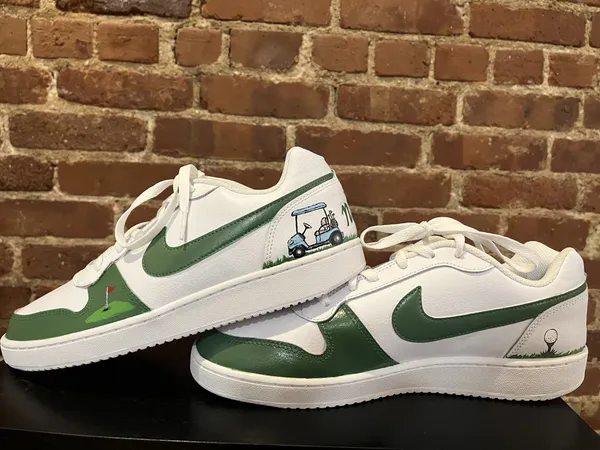 Custom painted Air Force 1 sneakers with personalized design