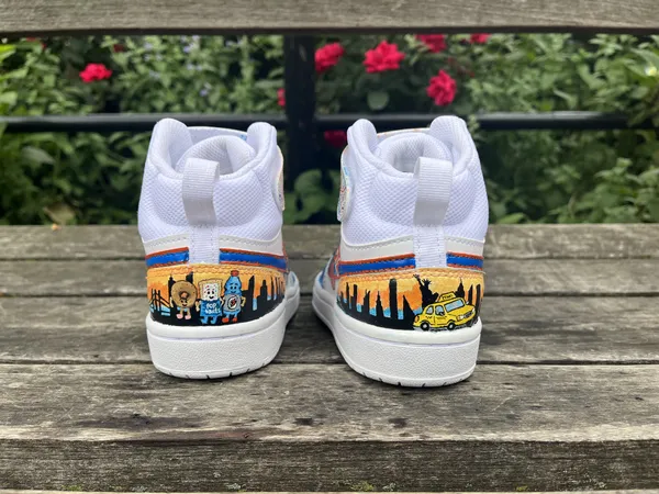 Bespoke kids sneakers with custom painted artwork