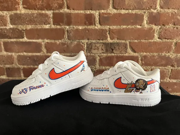 Hand-painted custom kids sneakers with vibrant colors